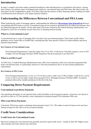 Understanding the Differences Between Conventional and FHA Loans