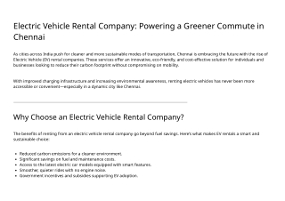 Electric Vehicle Rental Company!