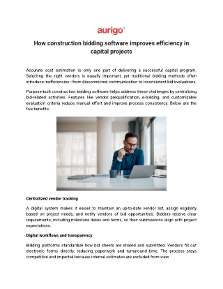 How construction bidding software improves efficiency in capital projects
