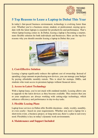 5 Top Reasons to Lease a Laptop in Dubai This Year