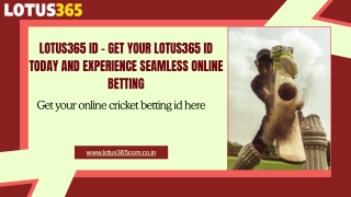 Lotus365 ID - get your Lotus365 ID today and experience seamless online betting