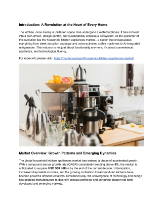 Kitchen Appliance Industry in North America: Market Drivers