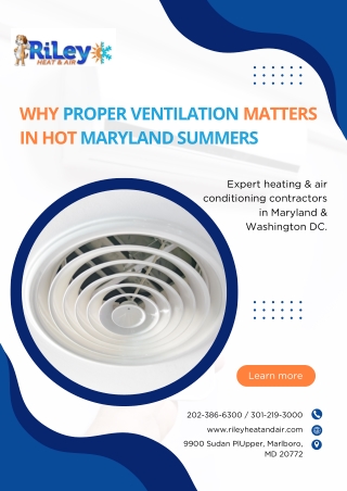 Why Proper Ventilation Matters in Hot Maryland Summers