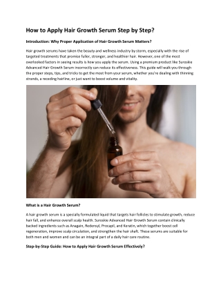 How to Apply Hair Growth Serum Step by Step