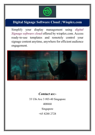 Digital Signage Software Cloud | Wioplex.com