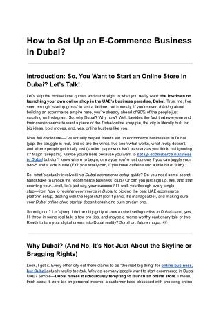 How to Set Up an E-Commerce Business in Dubai_