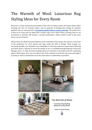 The Warmth of Wool_ Luxurious Rug Styling Ideas for Every Room