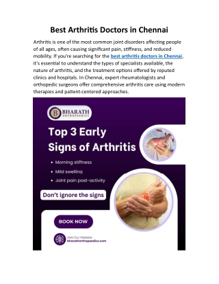Best Arthritis Doctors in Chennai