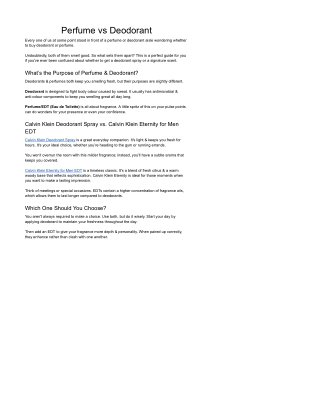 Perfume vs Deodorant - Google Docs