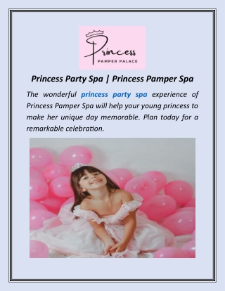 Princess Party Spa | Princess Pamper Spa