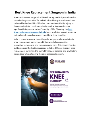 Best Knee Replacement Surgeon in India