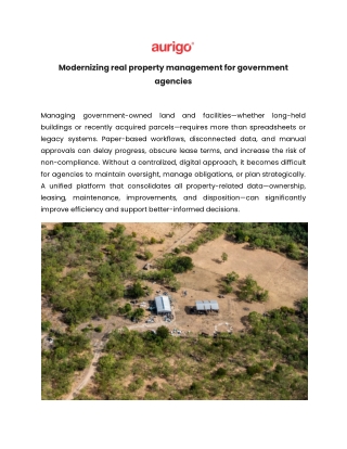 Modernizing real property management for government agencies