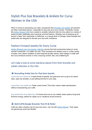 Stylish Plus Size Bracelets