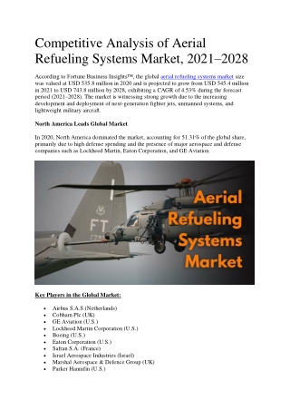 Aerial Refueling Systems Market