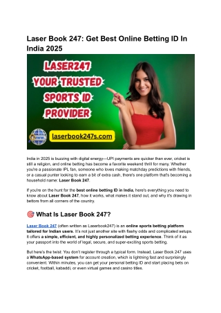 Laser Book 247_ Get Best Online Betting ID In India 2025