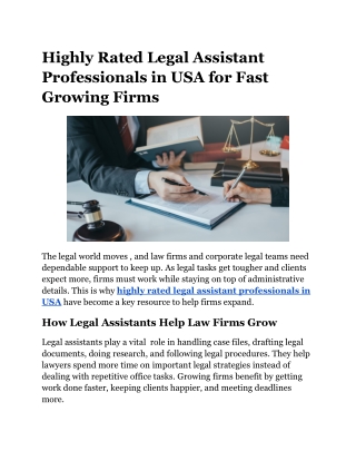 Highly Rated Legal Assistant Professionals in USA
