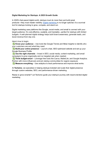 Digital Marketing for Startups: A 2025 Growth Guide