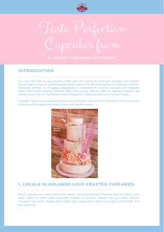 Taste Perfection Cupcakes from Fl Bakery, Kissimmee Best Shops