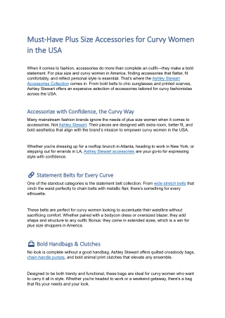 Accessories Collection | Ashley Stewart