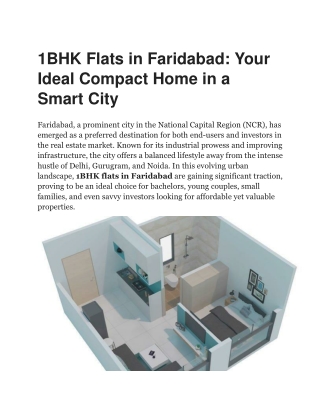 1BHK Flats in Faridabad
