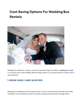 Cost-Saving Options For Wedding Bus Rentals