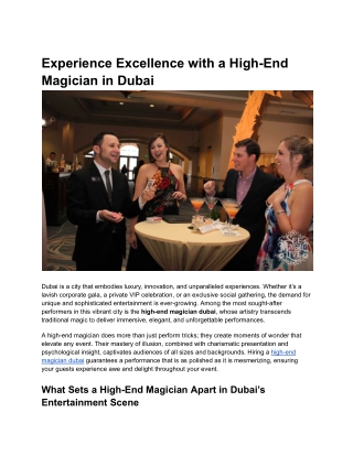 high-end magician dubai