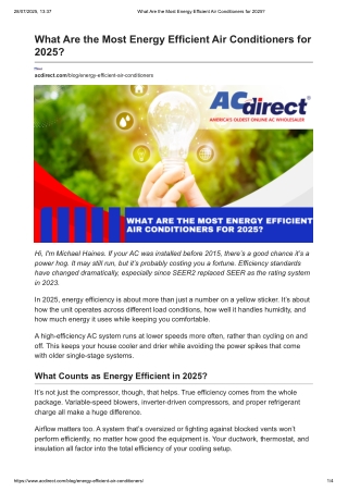 What Are the Most Energy Efficient Air Conditioners for 2025