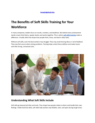 The Benefits of Soft Skills Training for Your Workforce