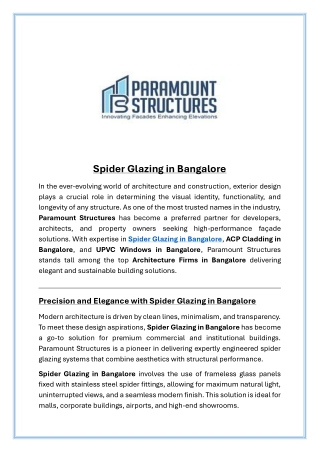 Spider Glazing in Bangalore