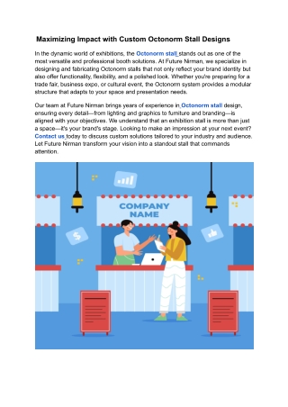 Maximizing Impact with Custom Octonorm Stall Designs