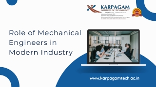 Role of Mechanical Engineers in Modern Industry