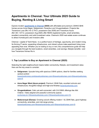"Apartments in Chennai 2025: Your Complete Guide to Buying, Renting & Investing
