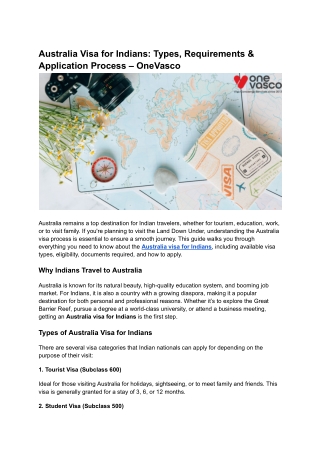 Australia Visa for Indians: Step-by-Step Guide