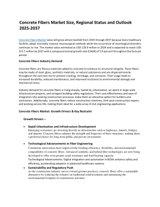 Concrete Fibers Market