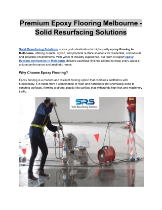 Premium Epoxy Flooring Melbourne - Solid Resurfacing Solutions