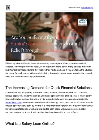 Are You Suffering from Financial Strain