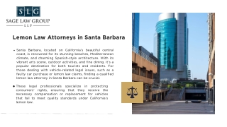 Lemon Law Attorneys in Santa Barbara - Sage Law Group LLP