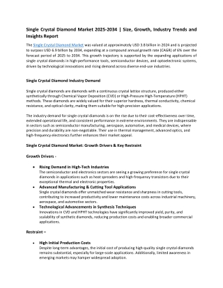 Single Crystal Diamond Market