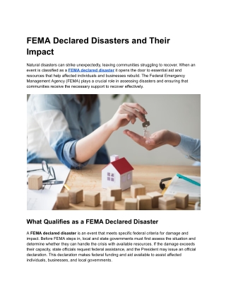 FEMA Declared Disasters and Their Impact