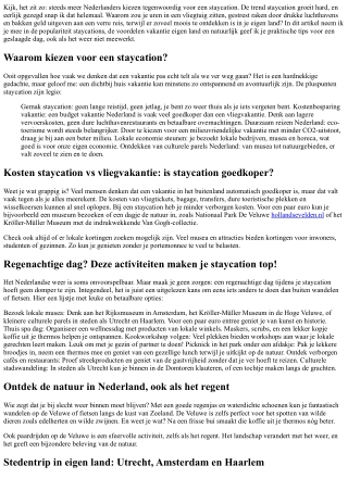 Wat te doen op een regenachtige dag tijdens je staycation