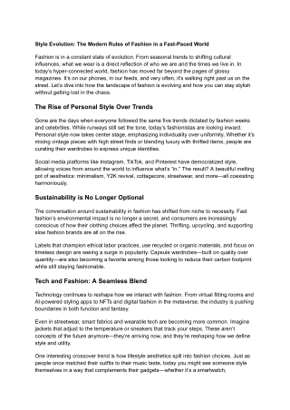 Style Evolution_ The Modern Rules of Fashion in a Fast-Paced World