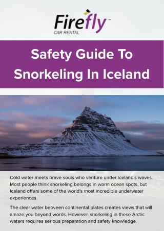 Safety Guide To Snorkeling In Iceland