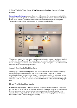 Style Your Home With Terracotta Pendant Lamps