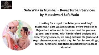 Safa Wala in Mumbai – Royal Turban Services by Mateshwari Safa Wala