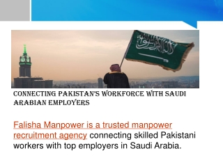 Connecting Pakistan’s Workforce with Saudi Arabian Employers