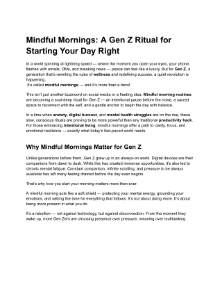 Mindful Mornings_ A Gen Z Ritual for Starting Your Day Right