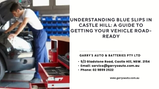 Understanding Blue Slips in Castle Hill A Guide to Getting Your Vehicle Road-Ready