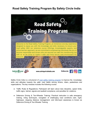 Road Safety Training Program