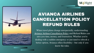 Avianca Airlines Cancellation Policy