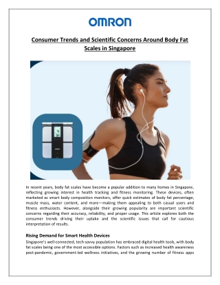 Consumer Trends and Scientific Concerns Around Body Fat Scales in Singapore